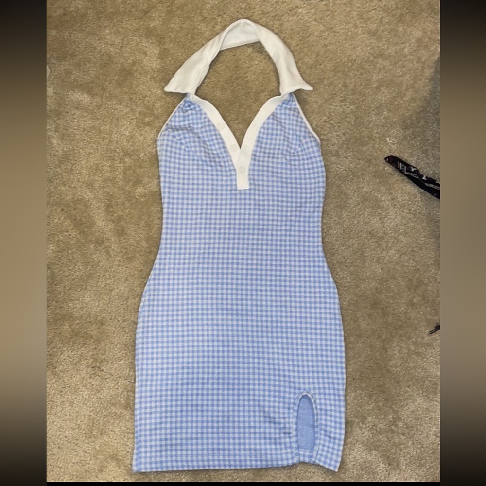 Halter dress baby blue XS